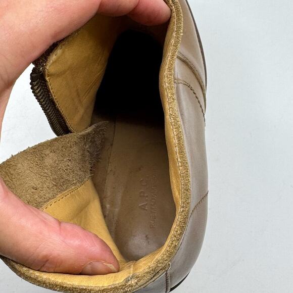 A.P.C. Rue Madame Paris Brown Leather Anna Cowboy Ankle Boots - Picture 14 of 14